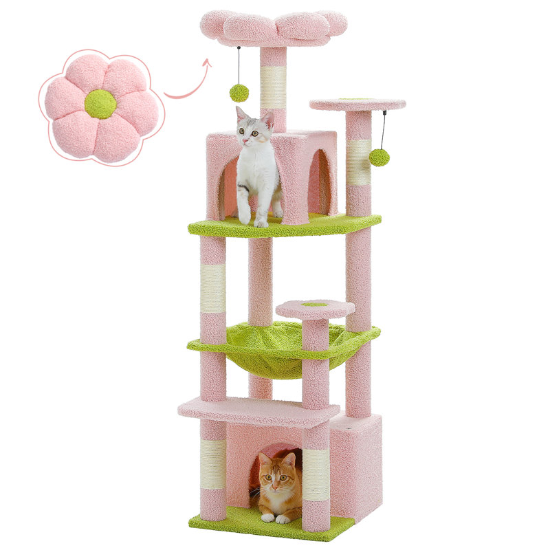 Arbre à chat en hamac de petite taille et condo parfait pour se reposer, jouer et grimper avec un hamac confortable