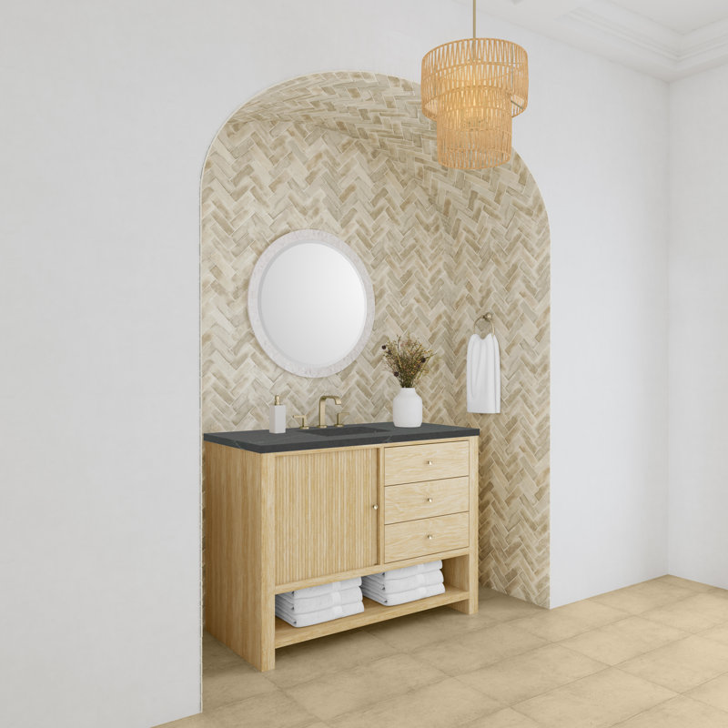 Marigot 48'' W Single Vanity, Charcoal Soapstone Quartz, 8" Widespread