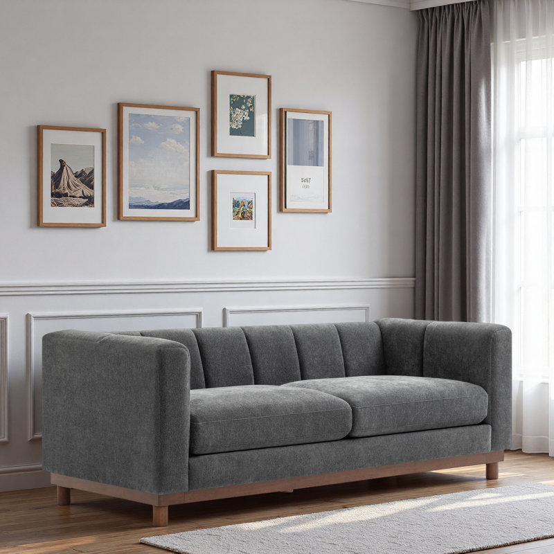 Canapé moderne avec rembourrage épais et support solide, Dark Grey
