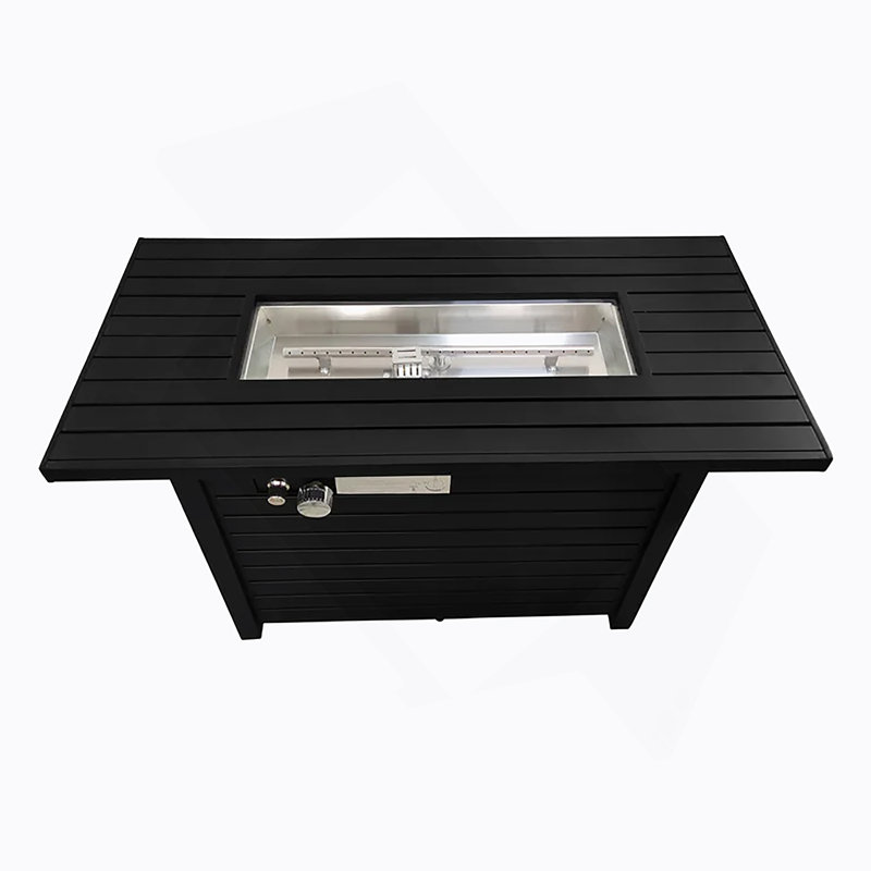 Table de foyer d'extérieur en acier avec couvercle H 25 po x l 42 po