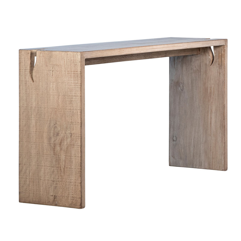 Console en bois massif 63 po Evie, Marron clair
