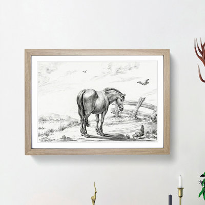 Horse in a Meadow by Jean Bernard - Framed Print