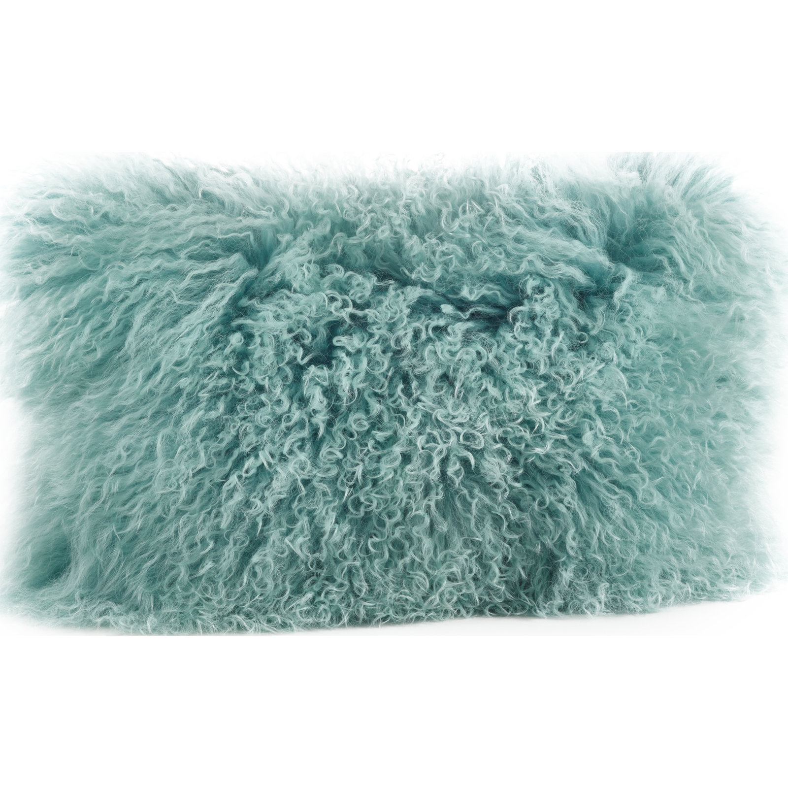 Iyana Wool Lumbar Throw Pillow, Mint, 12"H x 20"W