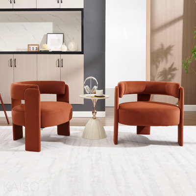Fauteuil d'appoint pour le salon, fauteuil simple en velours, fauteuil de style Mid-Century, pieds en bois pour la lecture de bureau dans la chambre à coucher