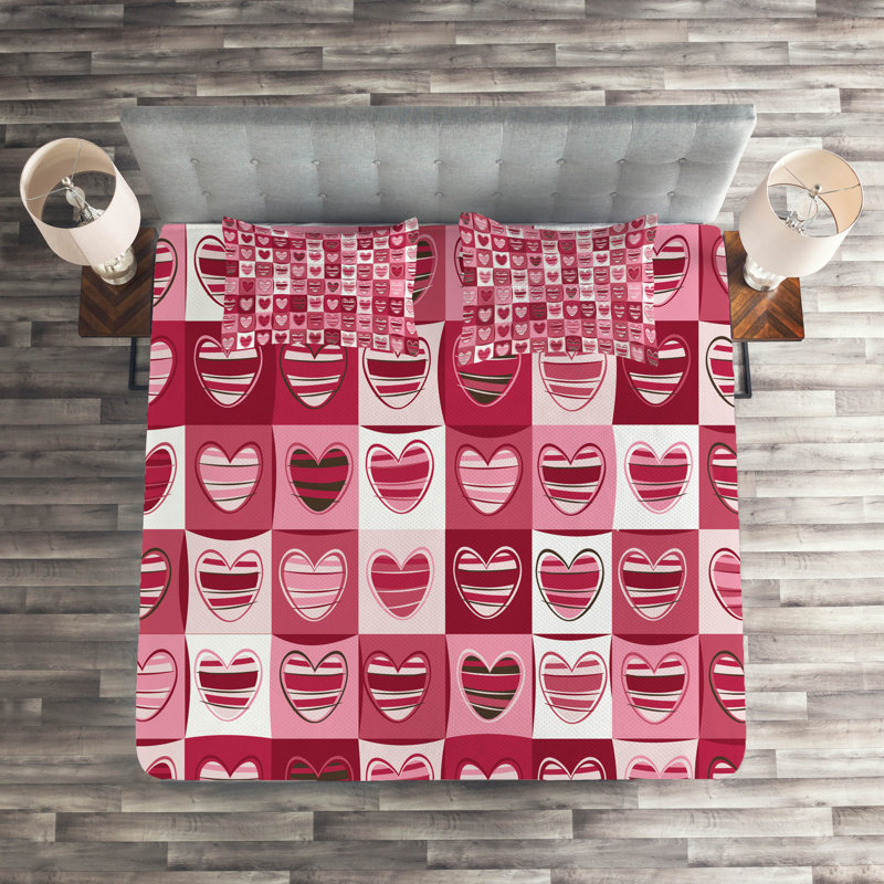 Modern & Contemporary Polyester Geometric Shapes Coverlet, Queen Bedspread + 2 Shams