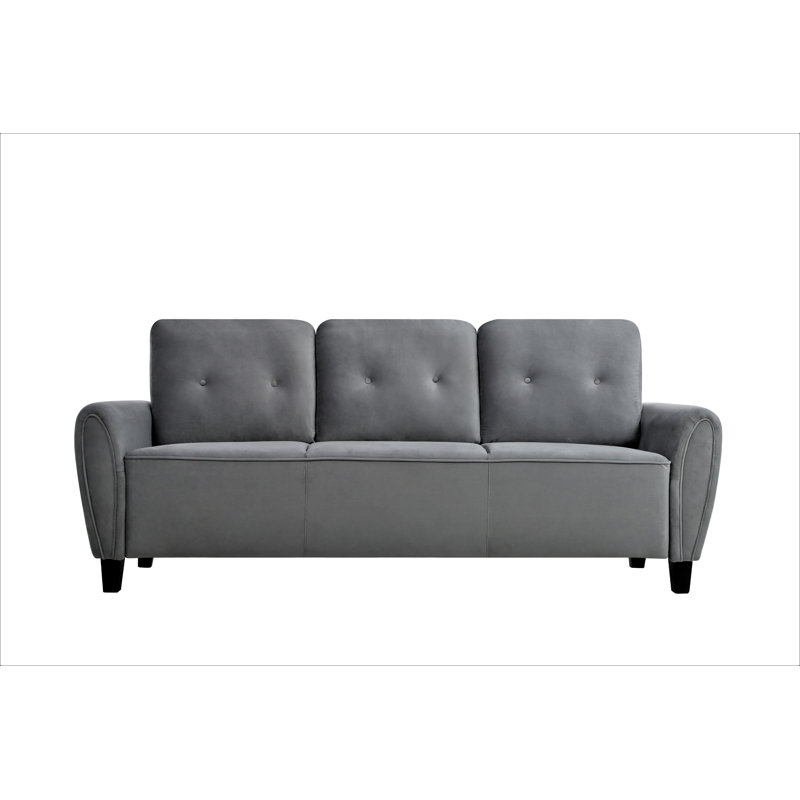 Murrill 80.31'' Velvet Sofa, Gray