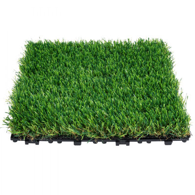 Artifical Grass Tiles Interlocking Turf Deck Set, 18 Pack - 12"x12", Synthetic Fake Grass