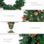 Ensemble de 4 ornements de Noël avec blanc chaud: baies rouges, pin et 2 arbres Veranda
