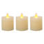 Set of 3 Ivory Realistic LED Wax Votive Candle, Ivory