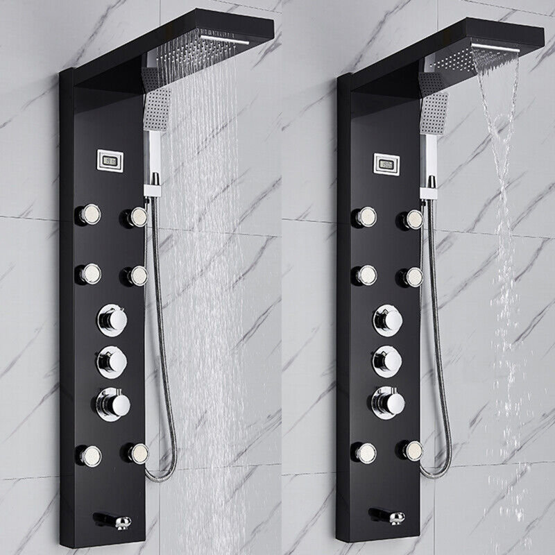 43.7'' Shower Panel with Fixed Shower Head, Black