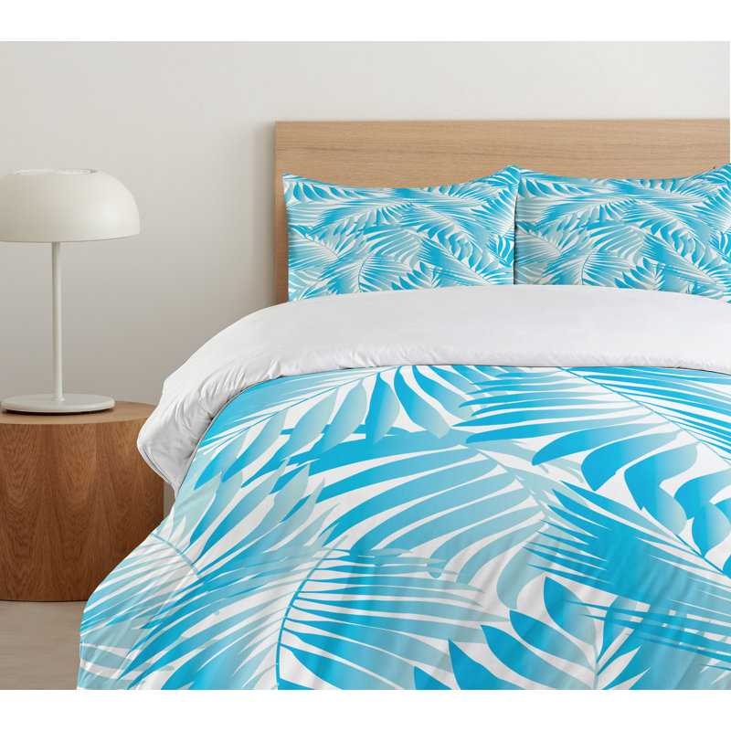 Coastal Polyester Floral Duvet Cover