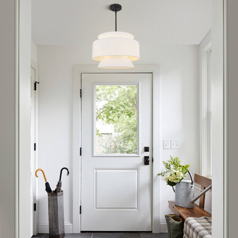 18" Modern 4-light Dimmable Drum Chandelier