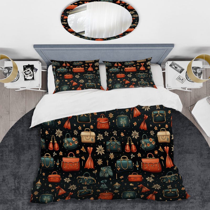 Ensemble de housse de couette Fashion Luxuy, Housse de couette pour grand lit et 2 taies décor
