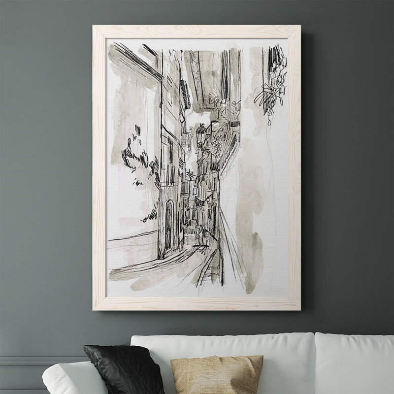 Manus Europe Street Sketches I, reproduction d'art sur toile, Blanc, H 37,5 po x l 27,5 po x P 1 po