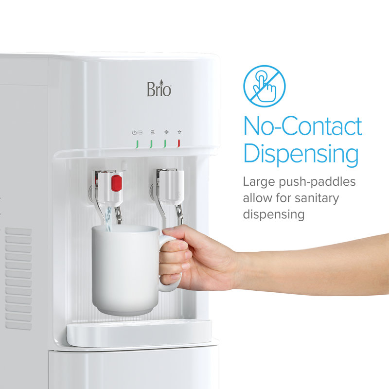 Brio White Countertop Bottleless Water Dispenser with 3-Stage Filtration