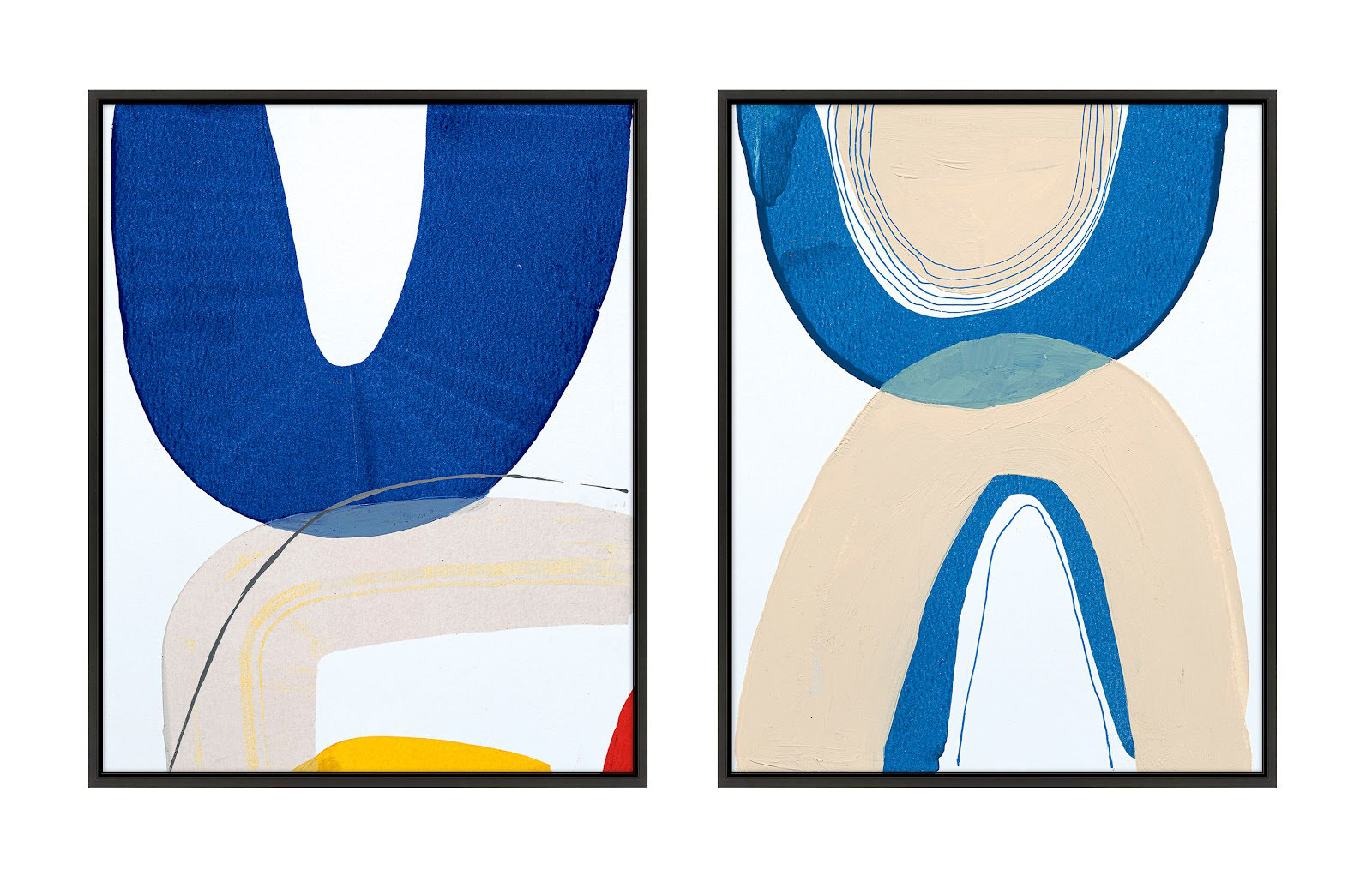 Unity Set Of 2 by Andrea Stokes, Black Framed, 25" H x 40" W x 1.38" D