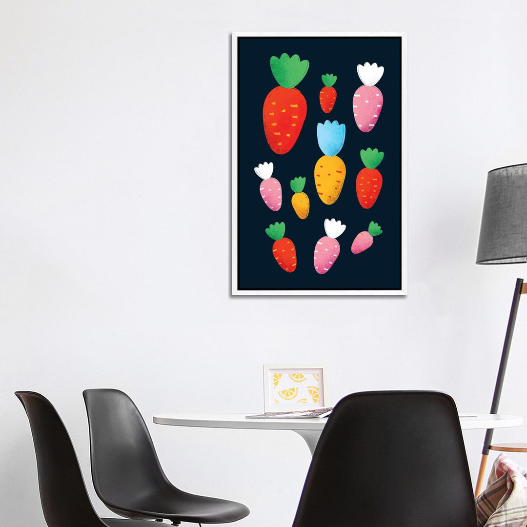 Colorful Carrots von Show Me Mars - Galerie-verpackte Leinwand Giclée