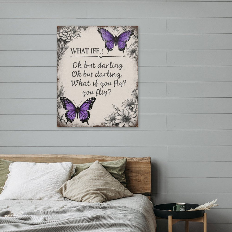 Papillon, question inspirante, encadré en bois, art mural, l 16 x L 20