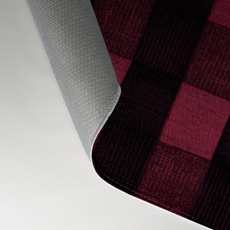 Tapis intérieur / extérieur mauve à carreaux, Rectangle 5 pi x 7 pi