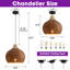 Luminaire suspendu 19 po en bambou naturel tissé à la main à intensité variable 1 lumière Boho