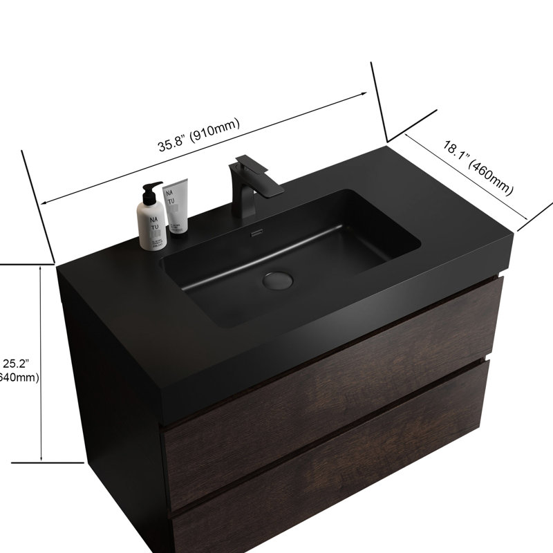 Matte Black Quartz Integrated Basin - Versatile Addition To Bathrooms Creating A Luxurious Bathroom Atmosphere