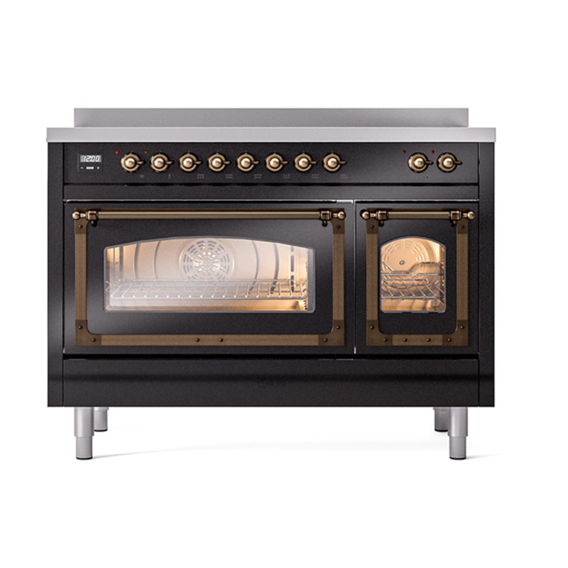 ILVE Nostalgie II Noblesse 48 po à induction, Noir brillant / bruni
