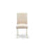 Ensemble de table de salle à manger 7 pièces composé d'une table de cuisine ovale avec rallonge papillon et de 6 chaises de salle à manger Parson en tissu beige clair, 42 x 60 pouces, blanc lin-1271931451-1321449419-1321449416