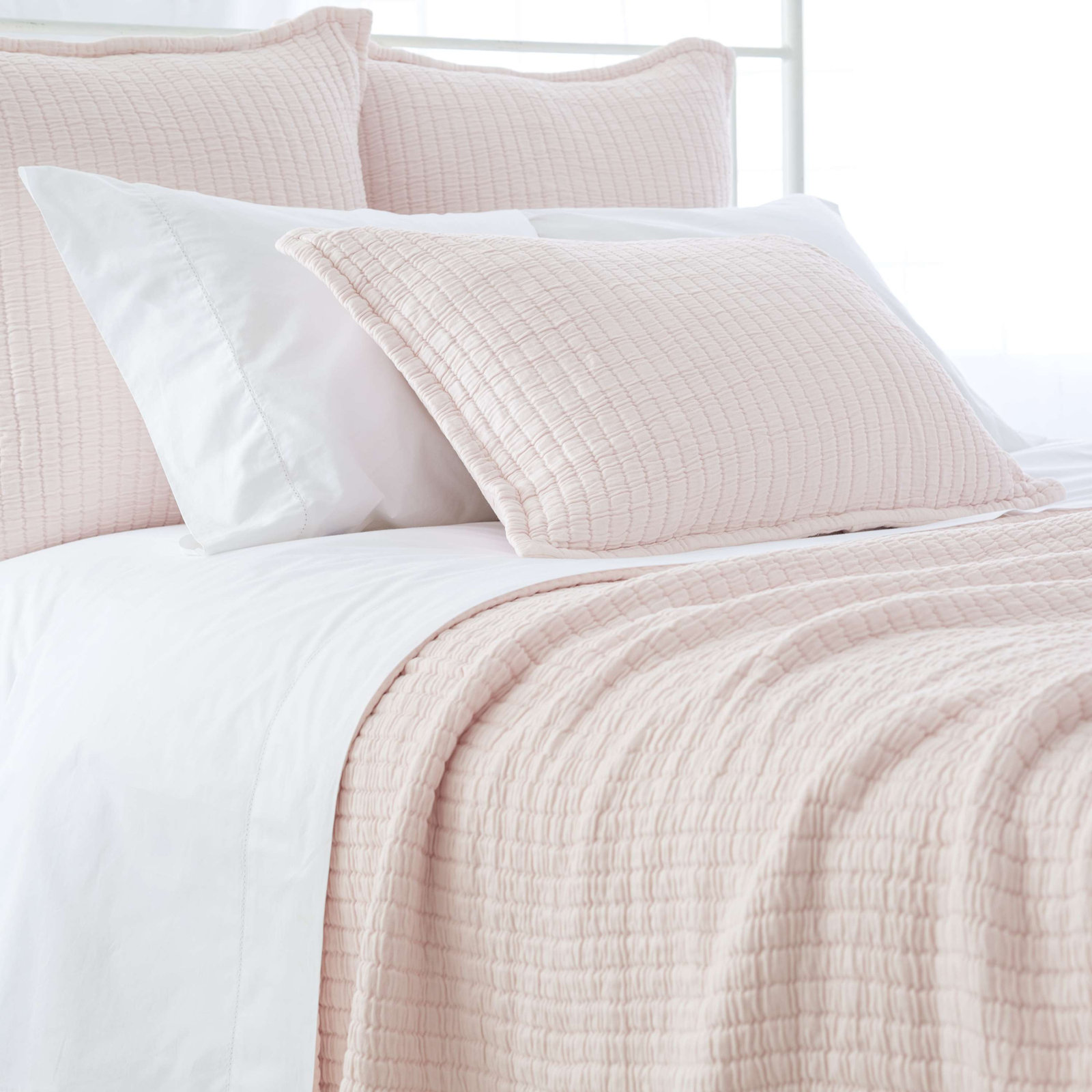 Boyfriend Cotton Coverlet Set, Twin/Twin XL Coverlet, Slipper Pink