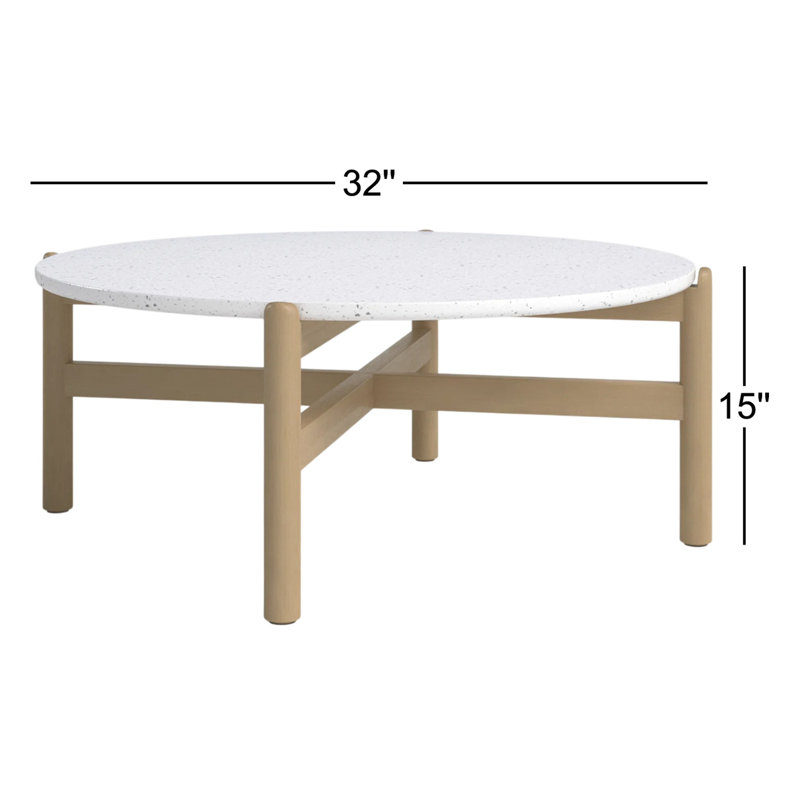 Mimi Round Acacia Outdoor Coffee Table , 32'' in. W 32'' in. D