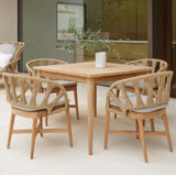 Krabi Outdoor 5 - Piece Teak Dining Set with Cushions
