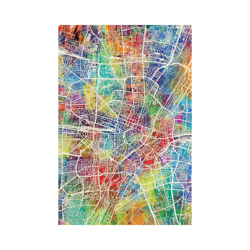 Munich Germany City Map I by Michael Tompsett - Wrapped Canvas Gallery-Wrapped Canvas Giclée