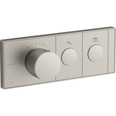 Anthem Two-Outlet Thermostatic Valve Control Panel With Recessed Push Buttons