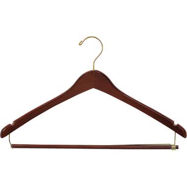 HG-044 17 Standard Weight Notched Dress and Coat Hanger - Pack of