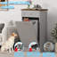 Armoire poubelle inclinable de 13 gallons de style Mid-Century moderne avec grand tiroir de rangement, porte-bac de recyclage de cuisine en bois massif et trieur de linge, poubelle peu encombrante pour salle à manger, vestibule ou garde-manger-138193286