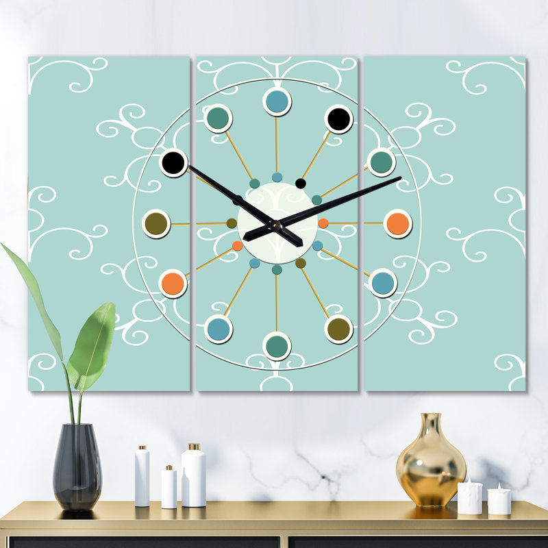 Très grande horloge murale Mid-Century