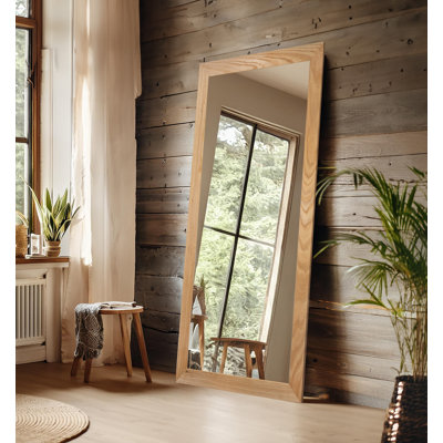 Union Rustic Ozark Hardwood Floor Mirror Oak