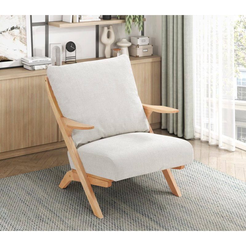 Chaise d'appoint Mid-Century de style moderne 1pc, Beige