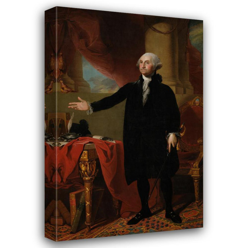 "George Washington" par Gilbert Stuart - Art sur toile tendue avec châssis, H 40 po x l 28 po