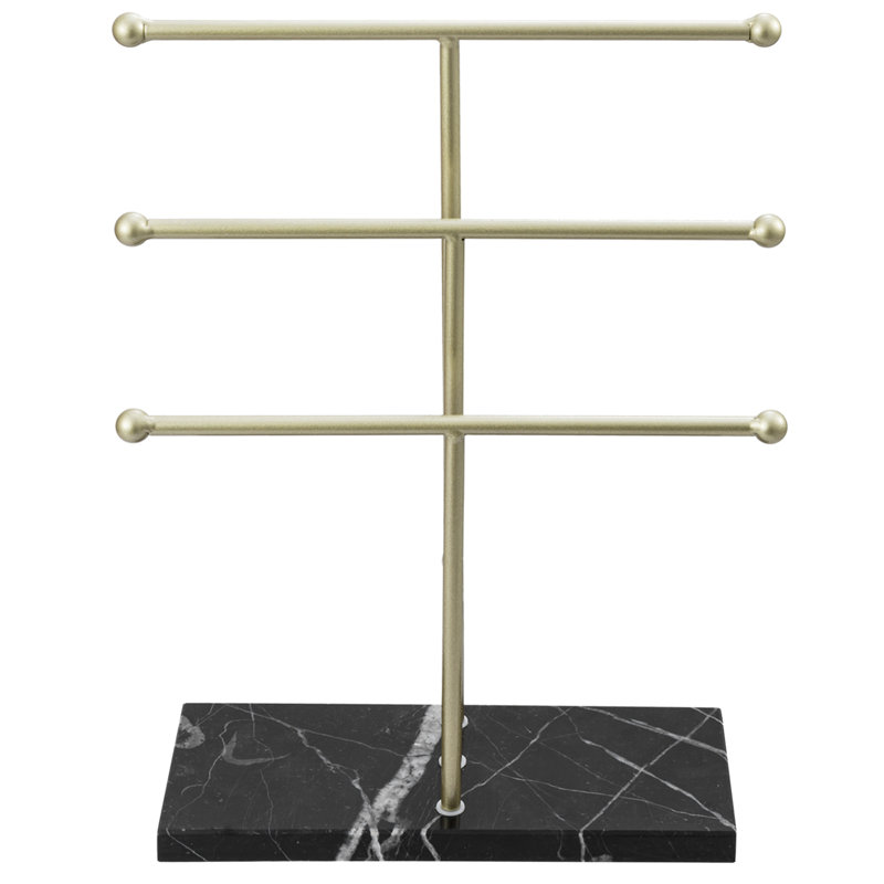 Marble Base Jewellery Stand, Gold/Black