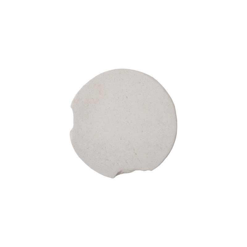Tabouret Slice, rond, pierre blanche