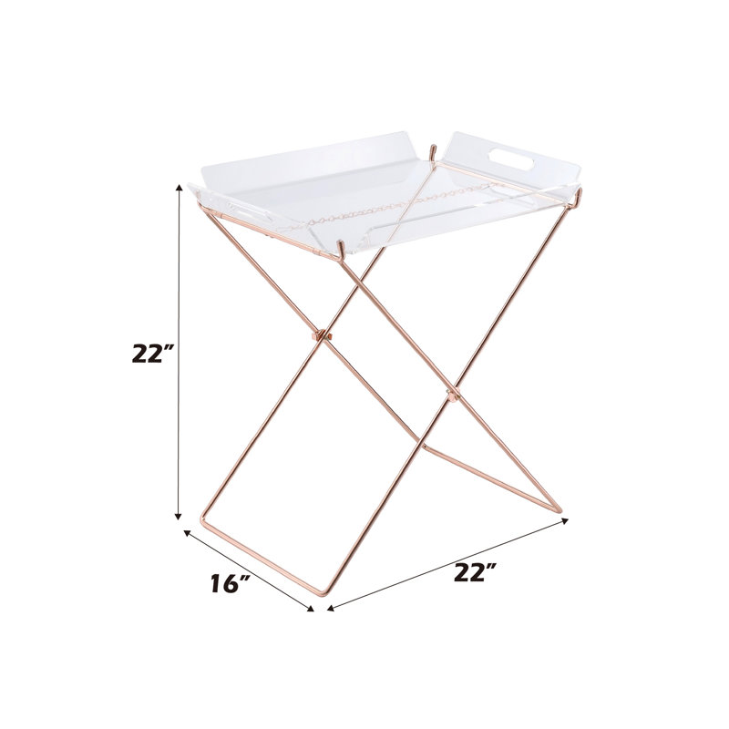 Plateau transparent en acrylique et cuivre