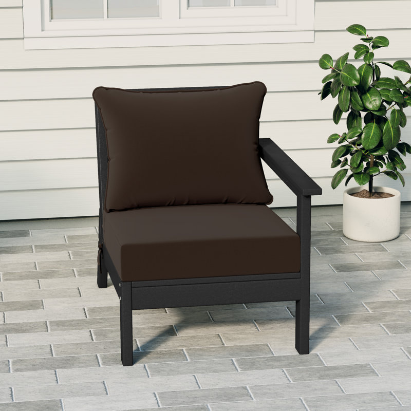 Fauteuil à assise profonde avec coussins profonds, Brun, Noir, noir, noir, noir