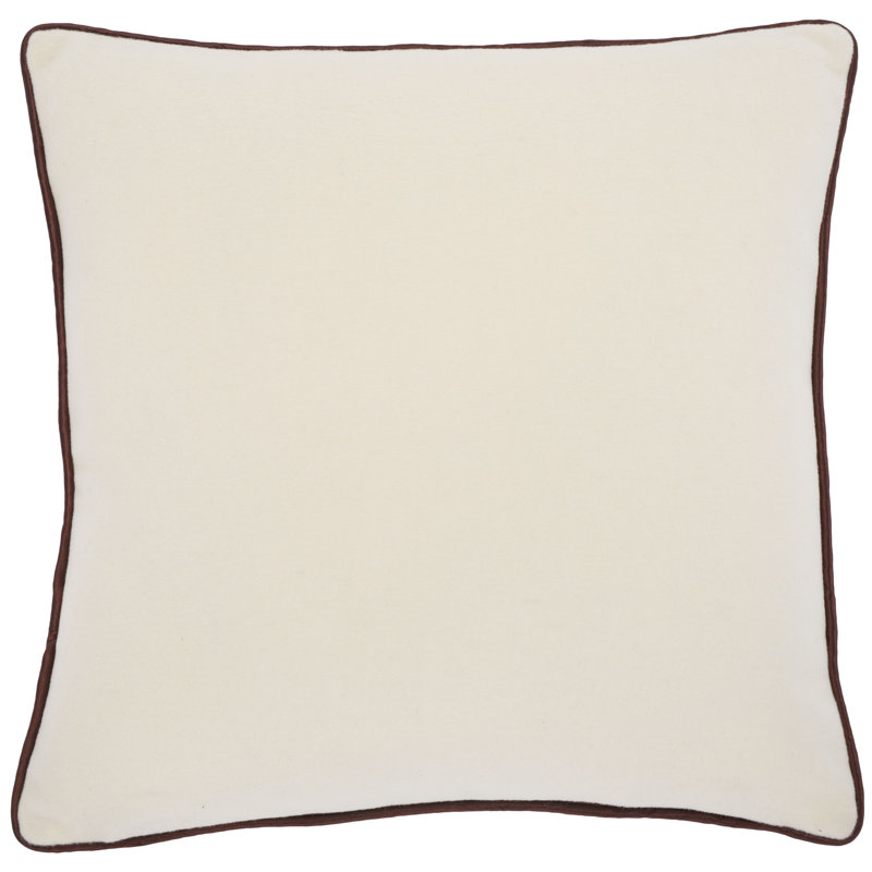 Coussin en laine 18 x 18 Alaia, Ivoire / brun