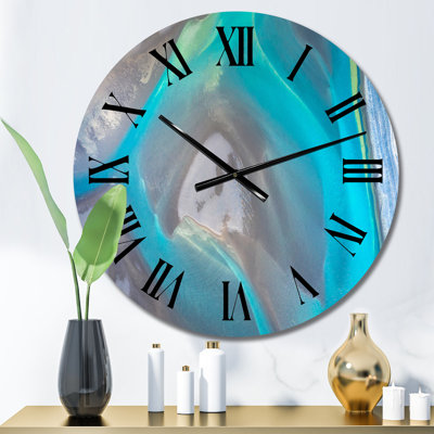 Vue aérienne des rivières Glacier, Islande I - Horloge murale traditionnelle