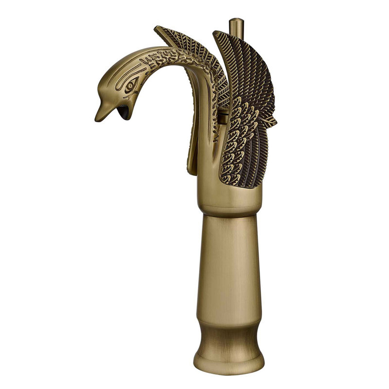 Robinet pour vasque de salle de bain monocorps et monocommande Swan, Laiton antique