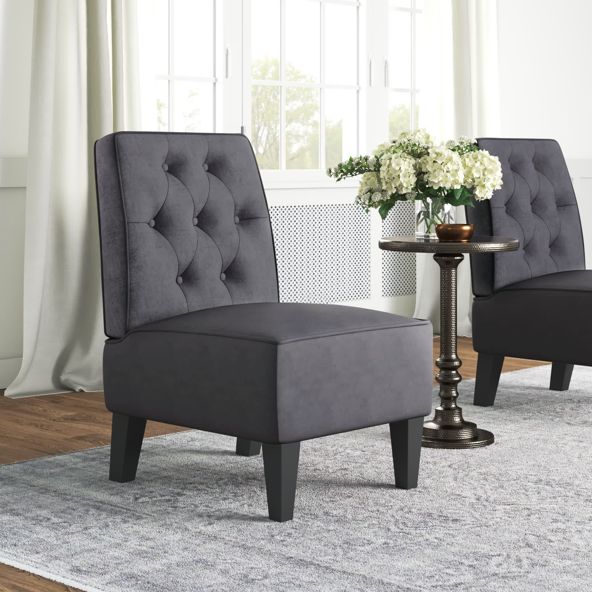 Lark Manor™ Reamstown 22'' Wide Tufted Velvet Slipper Chair