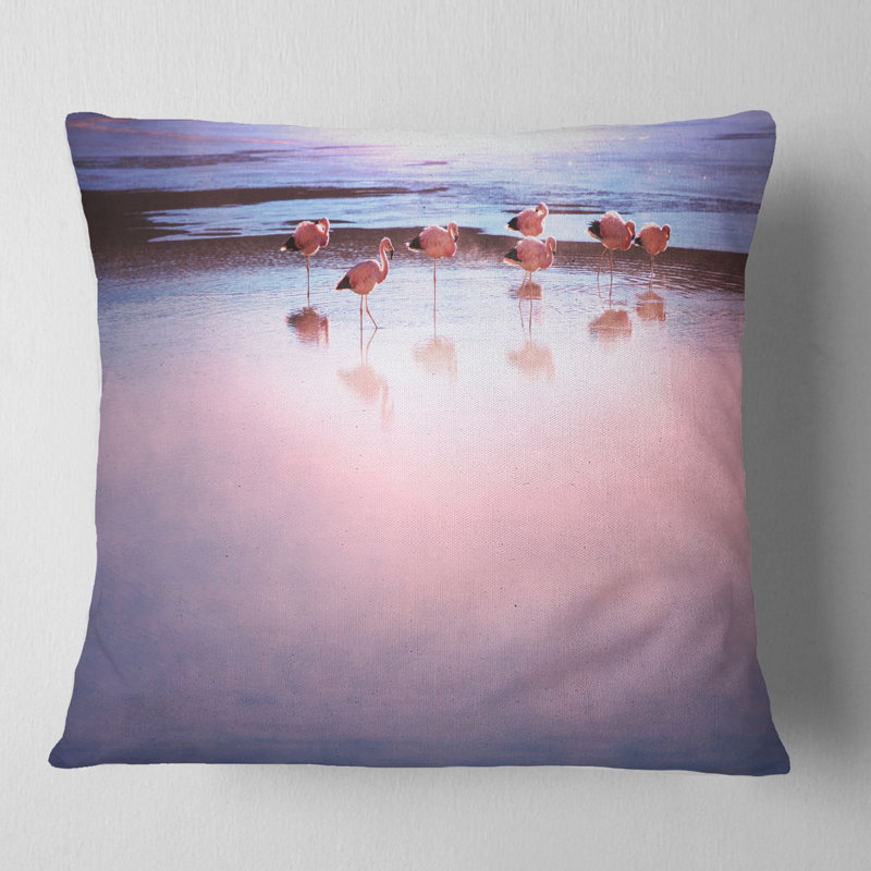 Coussin Flamingo, 16 po x 16 po, Carré