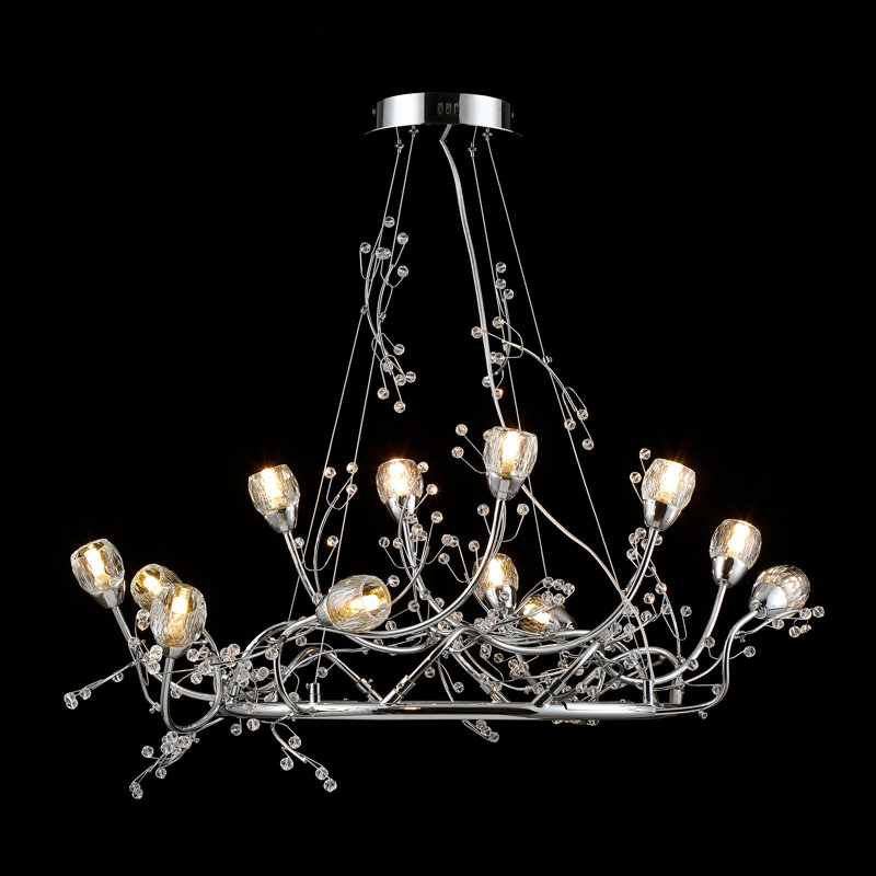 12 - Light Dimmable Geometric Chandelier Tree Like Lamp