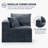 Armless Corduroy Modular Floor Sofa, Gray