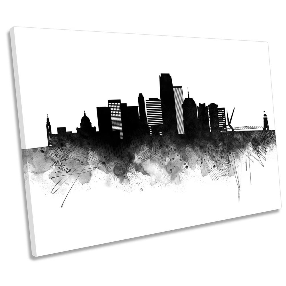 Oklahoma Abstract City Skyline - Wrapped Canvas Graphic Art